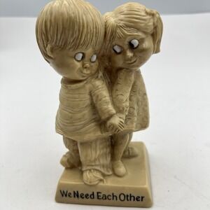 Vintage 1970 R W Berries Statue We Need Each Other Love Couple USA Cute Figurine